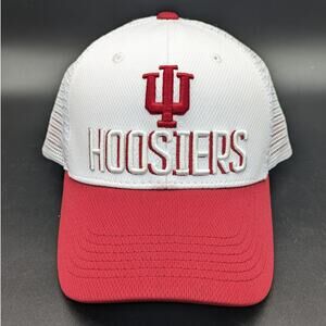 Indiana Hoosiers Hat Cap Mens Snapback Red White Trucker Basketball Vintage